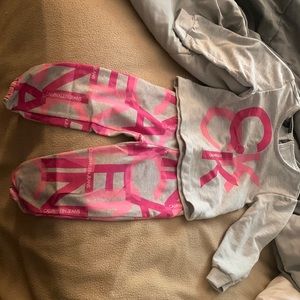 Calvin Klein girl toddler outfit gray/pink